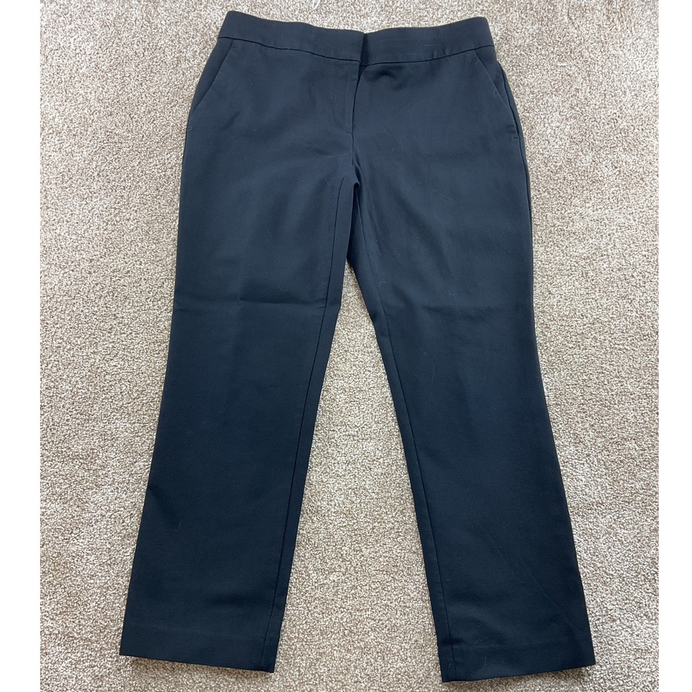 Ann Taylor Devin Fit Black Straight Leg Dress Pants Womens 6 Stretch Work Office